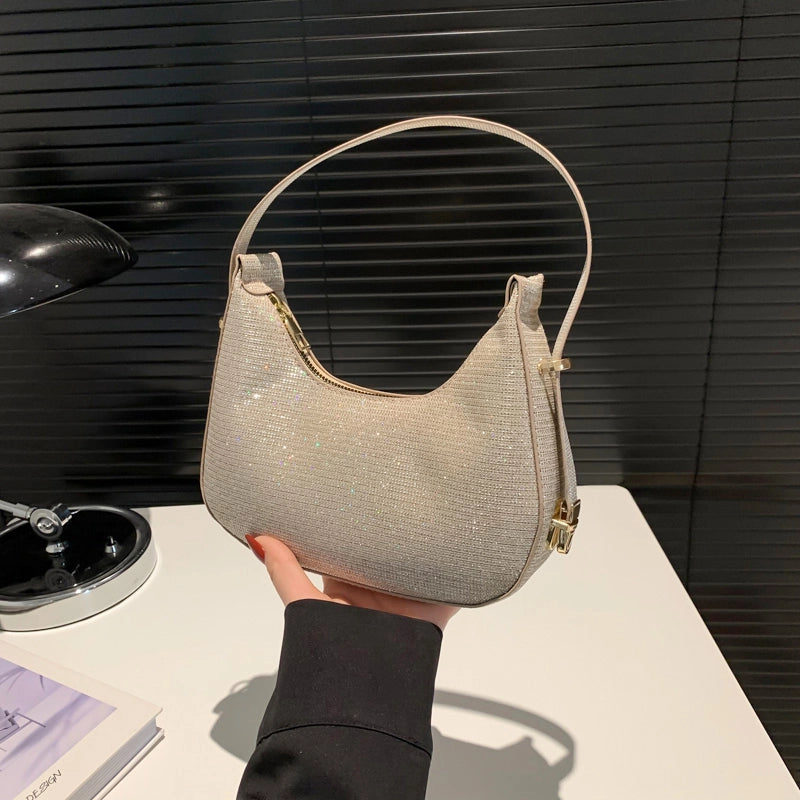 Women's Medium Pu Leather Solid Color Streetwear Zipper Underarm Bag
