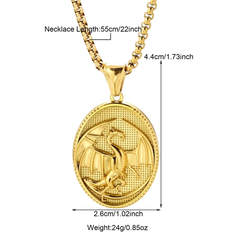 Modern Style Classic Style Portrait Cross Solid Color 304 Stainless Steel 18K Gold Plated Round Pendant Necklace