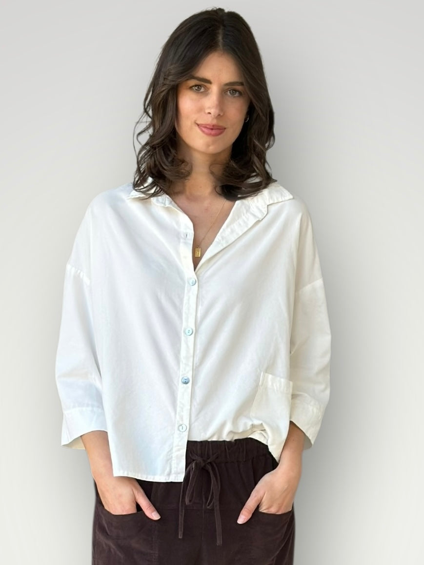 deanna shirt - winter white cord