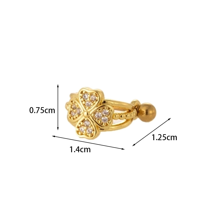 Ear Cartilage Rings & Studs Fashion Crown Copper Plating Artificial Gemstones