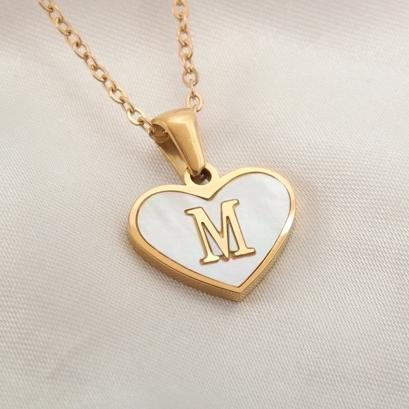 Casual Letter 304 Stainless Steel Shell Shell 18K Gold Plated Plating Inlay Pendant Necklace