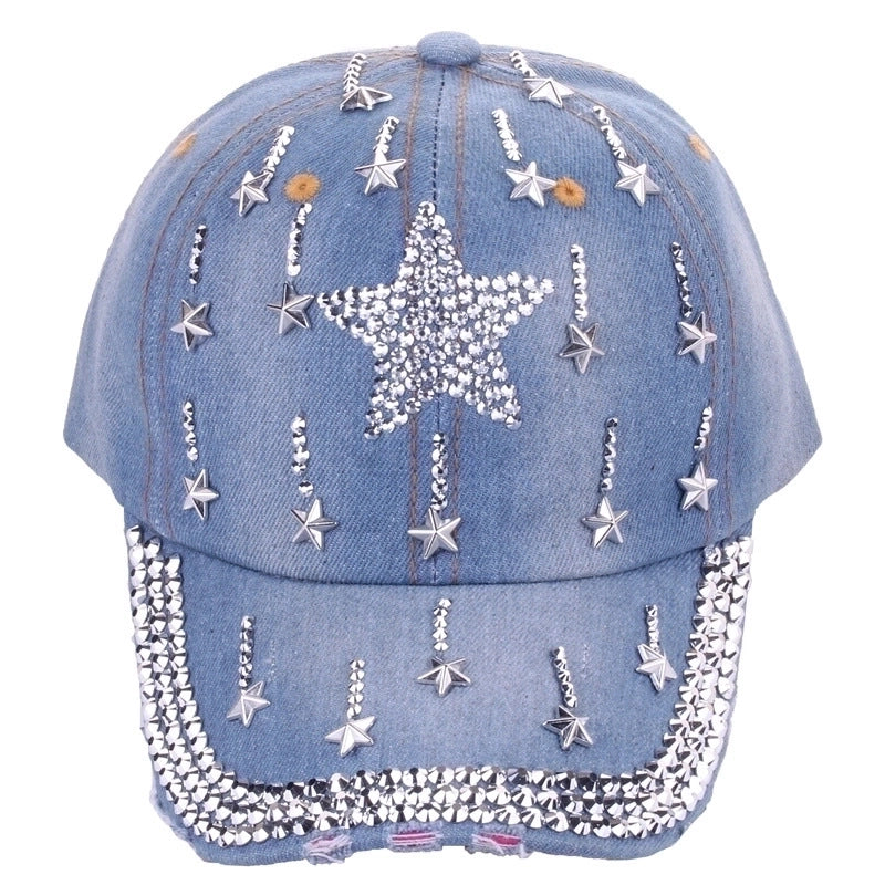 Unisex Classic Style Star Rhinestone Baseball Cap