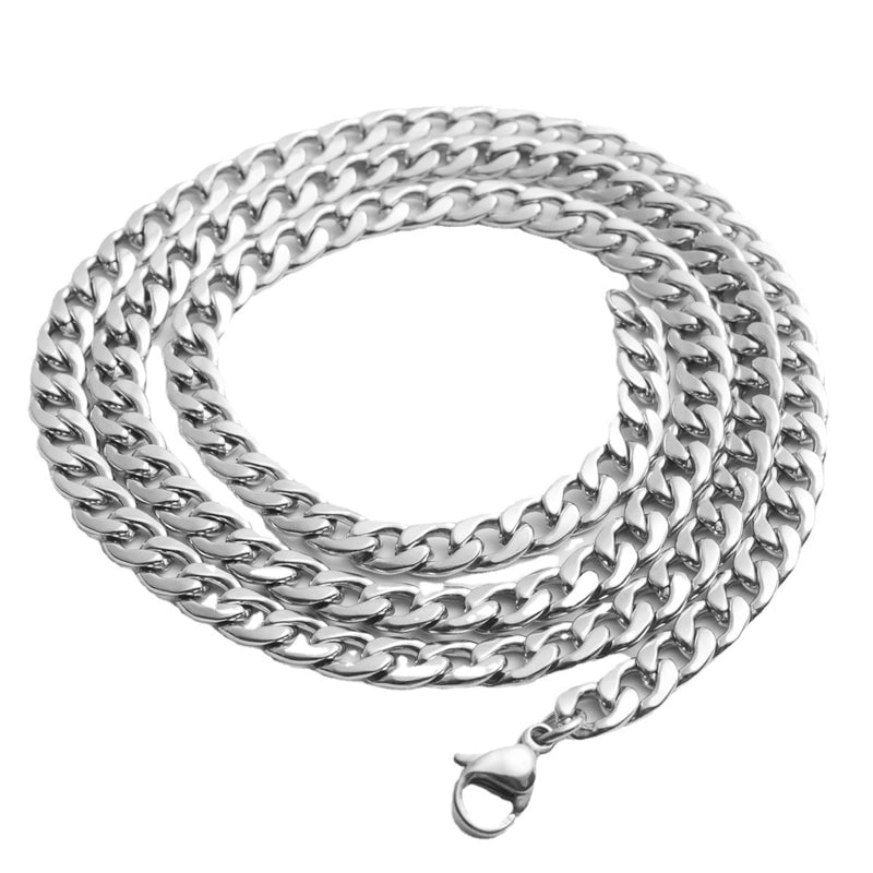 2 Pieces Minimalist Solid Color Stainless Steel Plating Necklace Chain 1 Piece