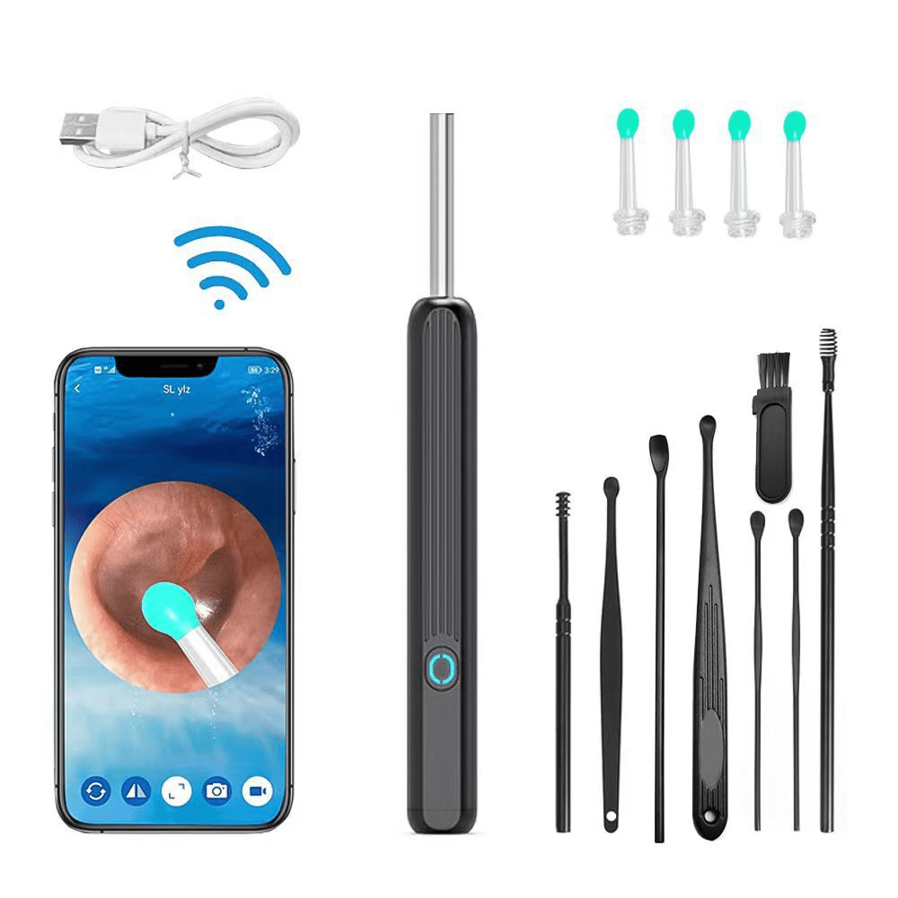 🎁BUY 1 GET 8🔥Clean Earwax-Wi-Fi Visible Wax Removal Spoon. USB 1296P HD Load Otoscope