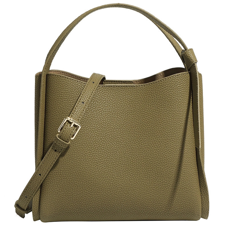 Bucket Bag For Women Genuine Leather High-grade Simple Portable Shoulder Bag Messenger Bag For Women