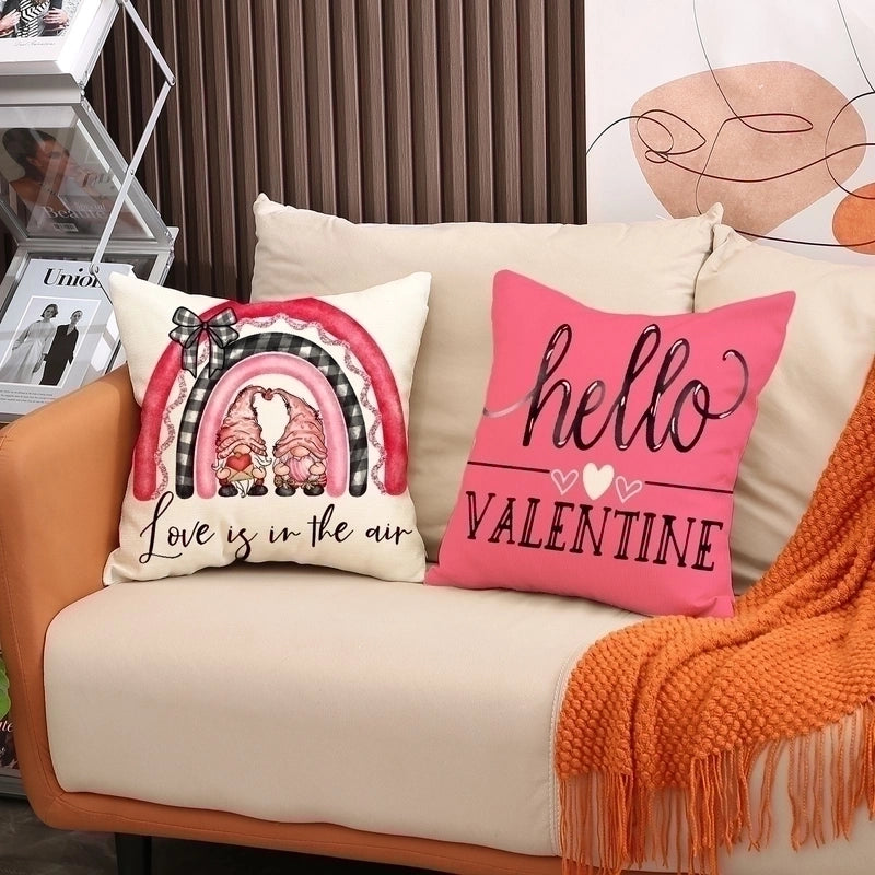 Cute Retro Heart Shape Linen Pillow Cases