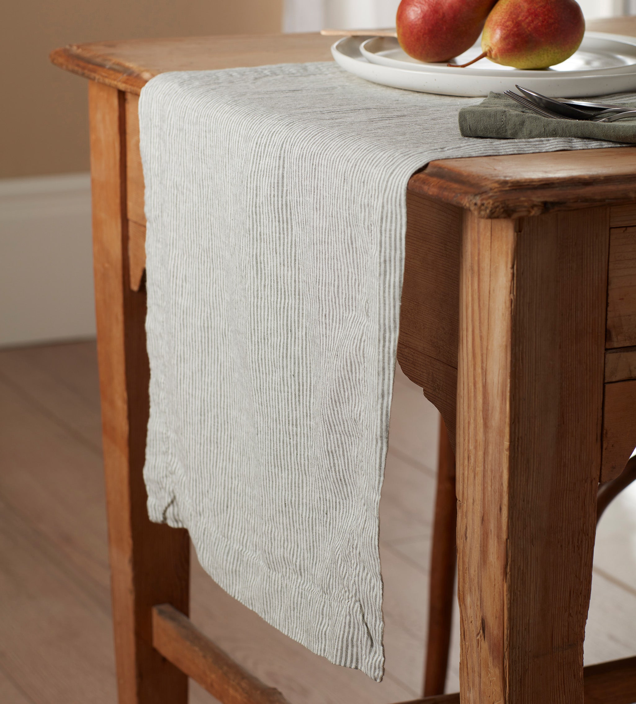 Stripe 100% Linen Table Runner