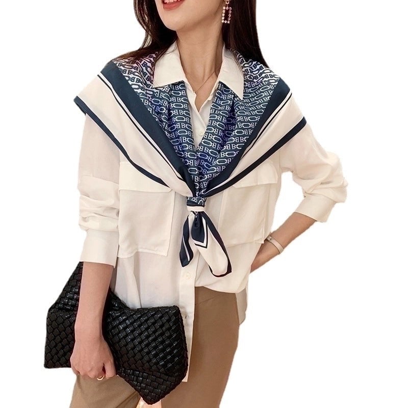 Women's Fashion Geometric Satin Silk Scarves