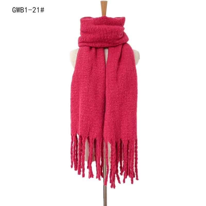 Women's Vintage Style Solid Color Polyester Scarf