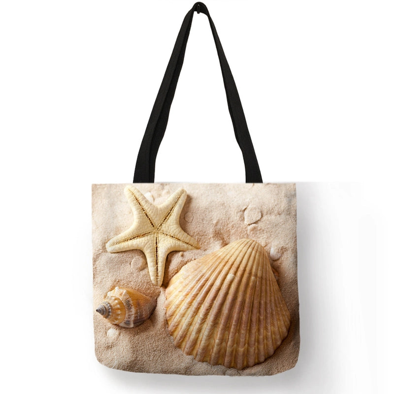Women's Medium Polyester Underwater World Vacation Beach Square Open Tote Bag
