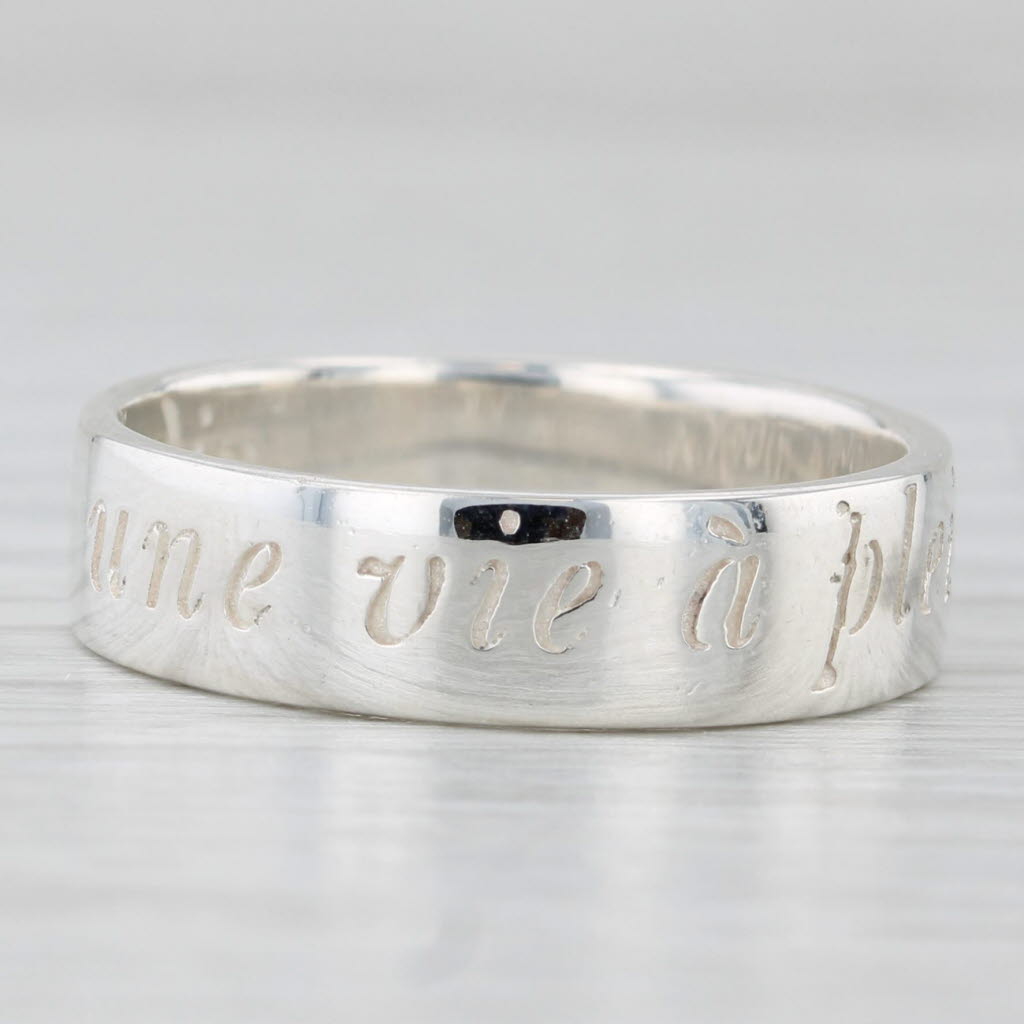 Une Vie a Plaein Bord Ring Sterling Silver Size 9 Band Stackable A Rodin