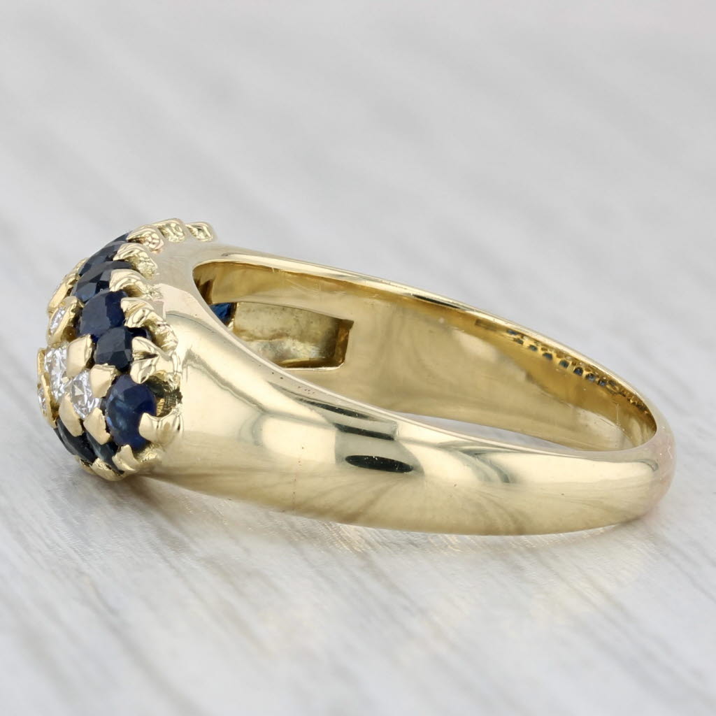 1.64ctw Blue Sapphire Diamond Ring 18k Yellow Gold Size 7.25