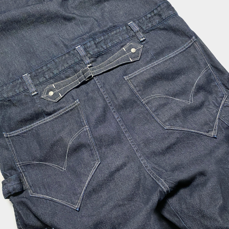 13OZ Indigo SINCE BACK IN THE DAYS Embroidered Denim 10-Pocket Jumpsuit