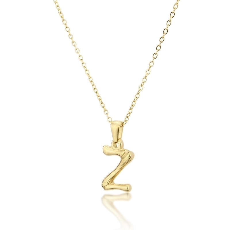 Platform New Stainless Steel Antique Slub-shaped 26 Letter Necklace Hot Gold English Titanium Steel Pendant