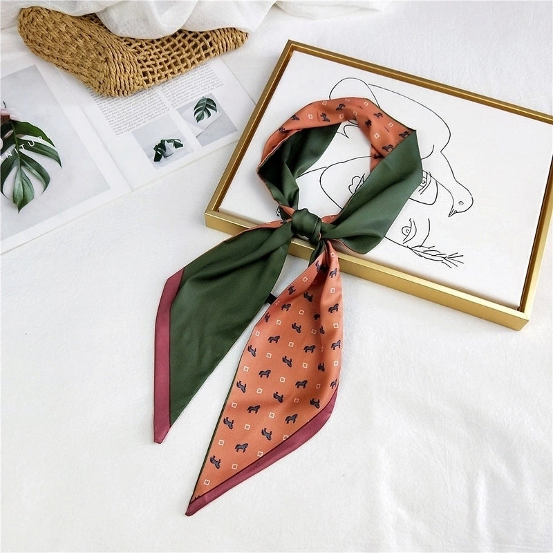 Unisex Sweet Polka Dots Polyester Printing Silk Scarves