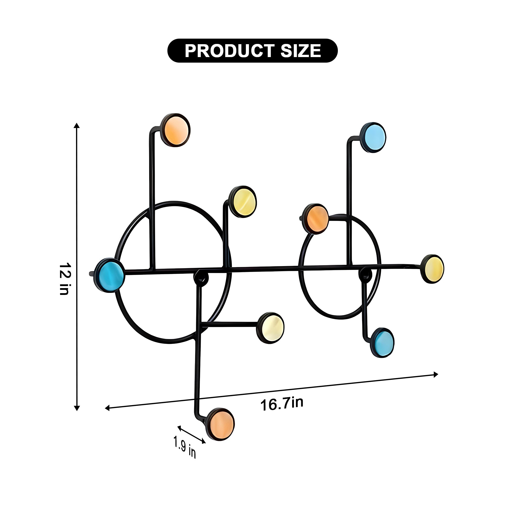 Nordic Style Wall Shelf With Hooks - Circle