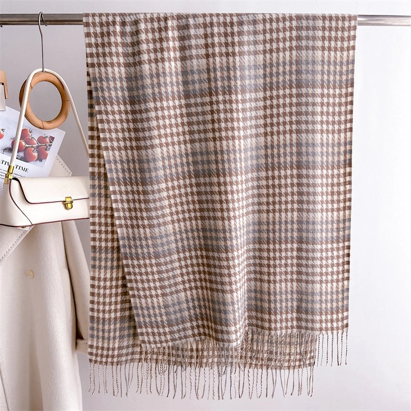Unisex Business Basic Minimalist Tassel Imitation Cashmere Polyester Scarf