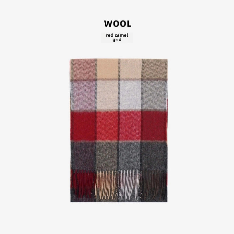 Wool Scarf Advanced Sense Simple Plaid Spring Clothing Women's Clothing Batch Winter Explosions For Women And Men