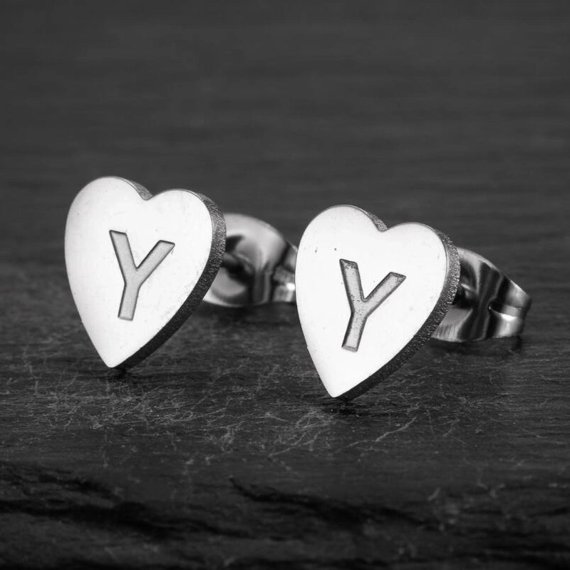 1 Pair Fashion Letter Heart Shape Plating 304 Stainless Steel 18K Gold Plated Ear Studs