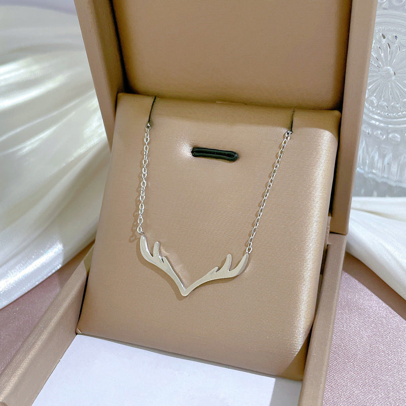 2 Pieces Cartoon Leaf Gourd Lily Of The Valley Geometric Titanium Steel Electroplating Necklaces