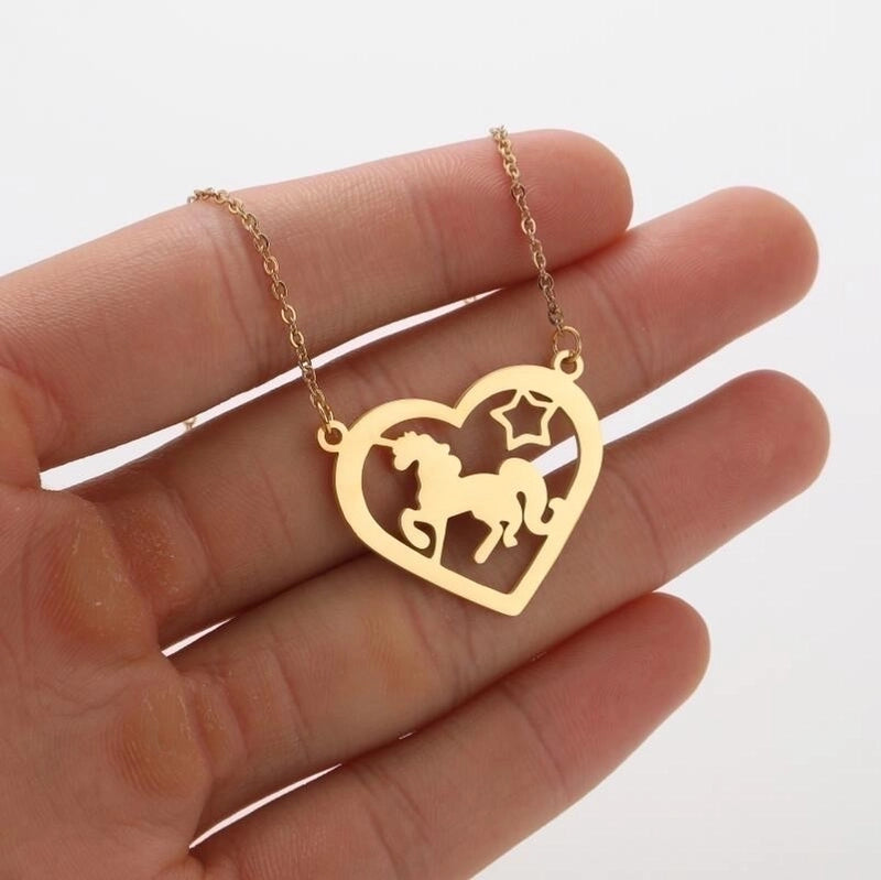 Minimalist Animal 201 Stainless Steel 18K Gold Plated Hollow Out Stainless Steel Necklaces