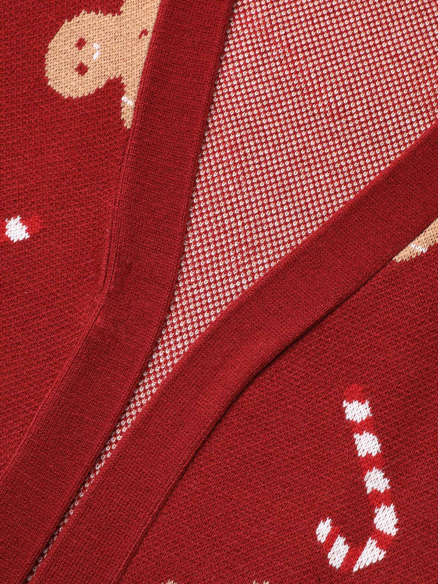 Gingerbread & Candycane Shimmering Threads Cardigan