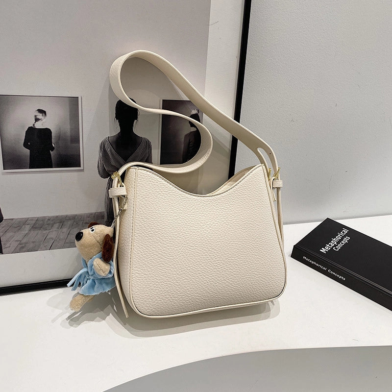 Women's Medium Pu Leather Solid Color Basic Classic Style Zipper Tote Bag