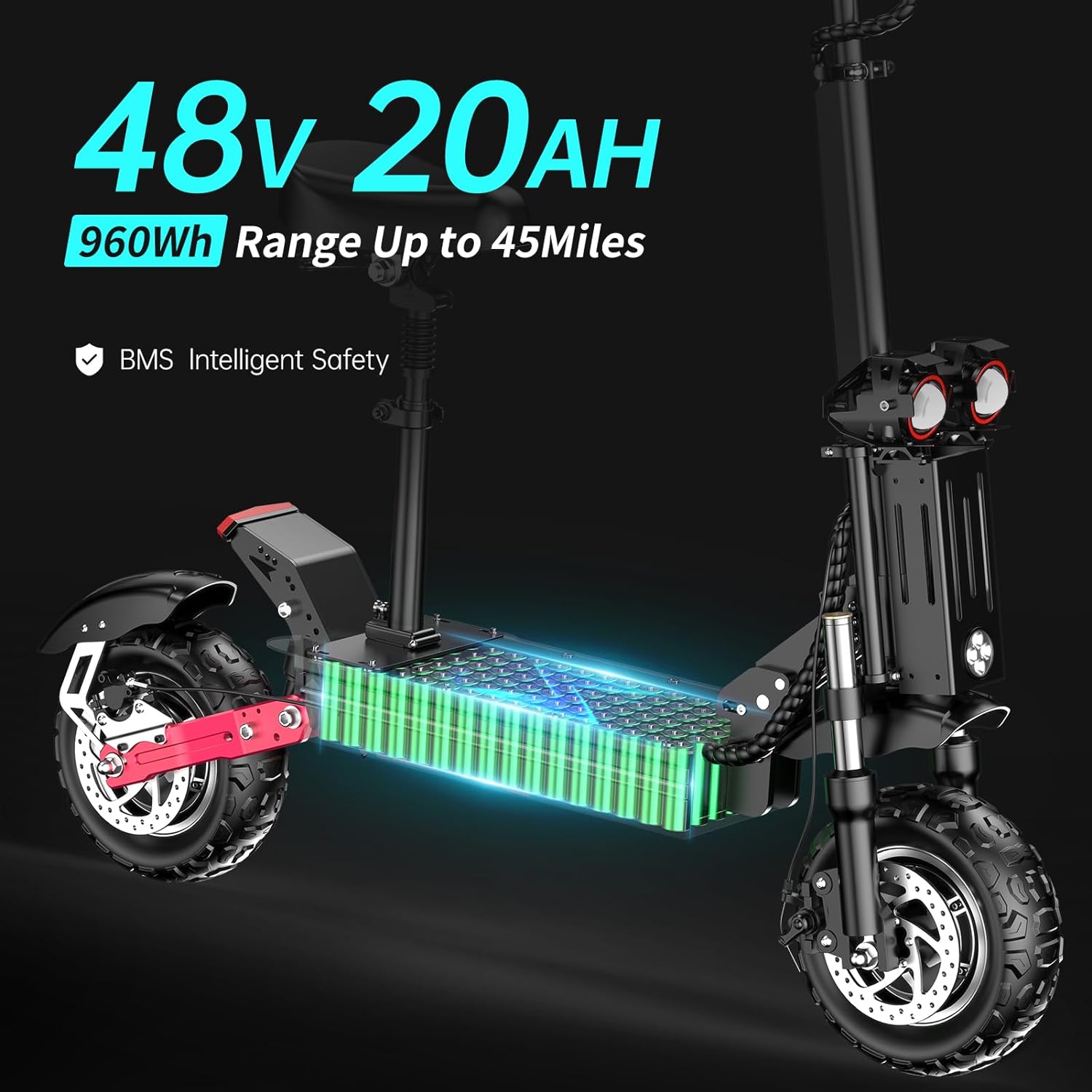 Electric Scooter for Adults Peak 5600W Dual Motor Up to 50MPH,Battery Range to 45Miles Fast Sports Escooter 11