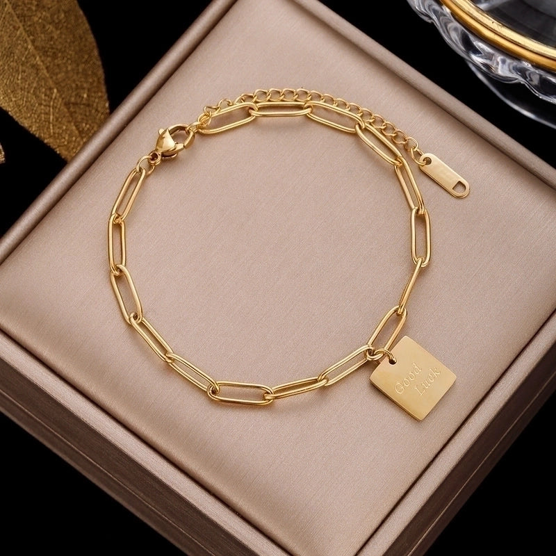 Minimalist Geometric Stainless Steel Plating Inlay Artificial Pearls Bracelets