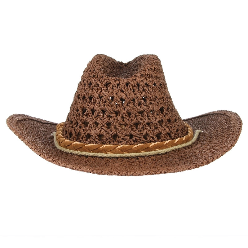 Hot Selling Hat Retro Western Cowboy Men Summer Beach Sunshade Jazz Straw Hat