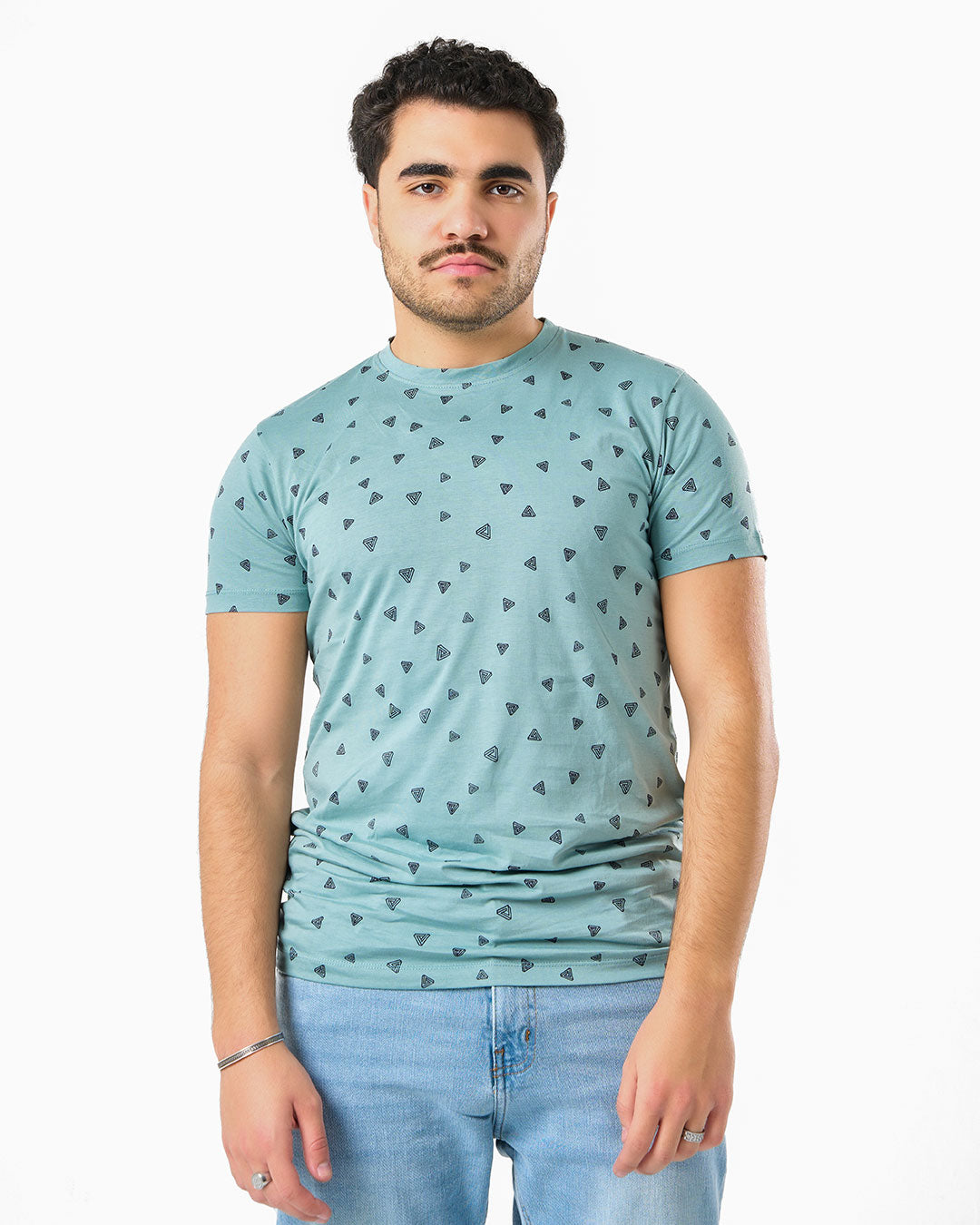 Triangles Short Sleeve Printed Mens T-shirt