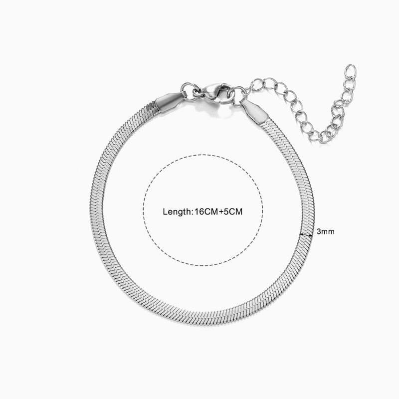Minimalist Geometric Solid Color Stainless Steel Plating Chain Bracelets