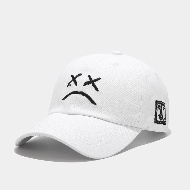 Unisex Basic Face Embroidery Curved Eaves Baseball Cap