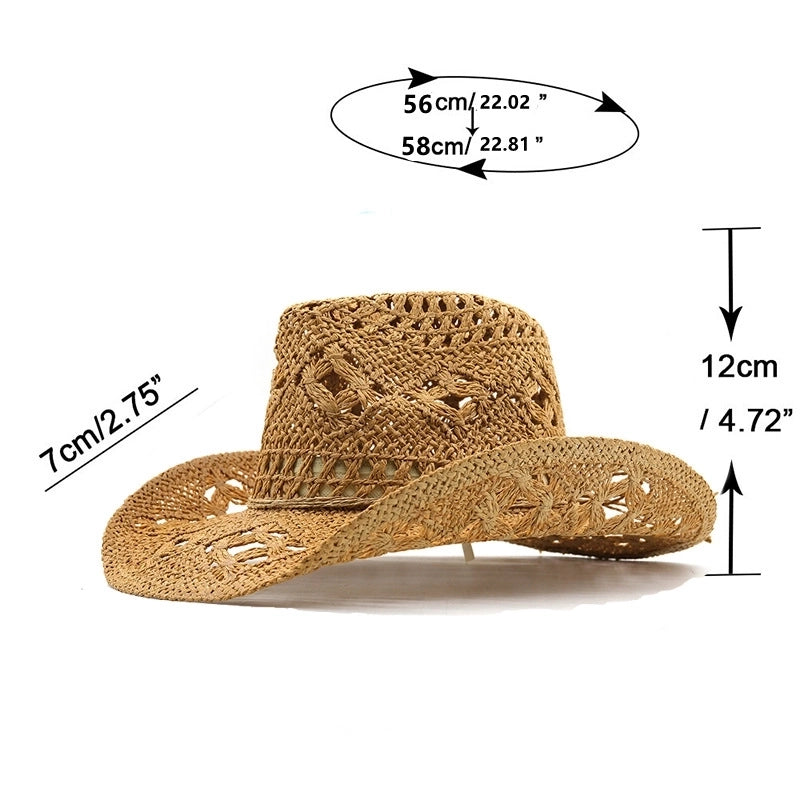 Women's Basic Solid Color Wide Eaves Straw Hat