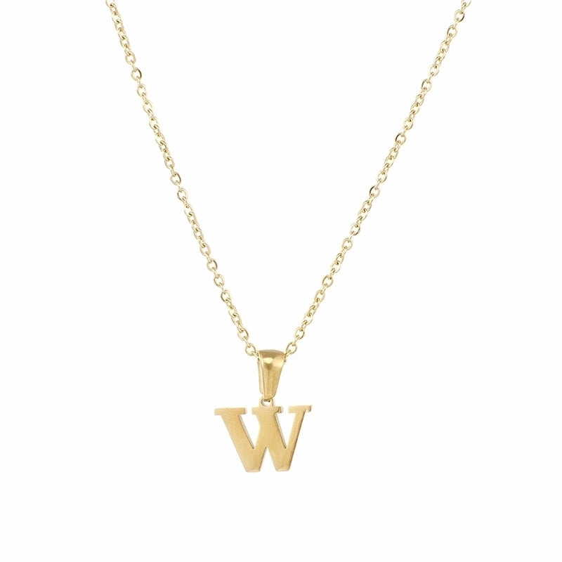 Minimalist Letter Stainless Steel Necklace 1 Piece