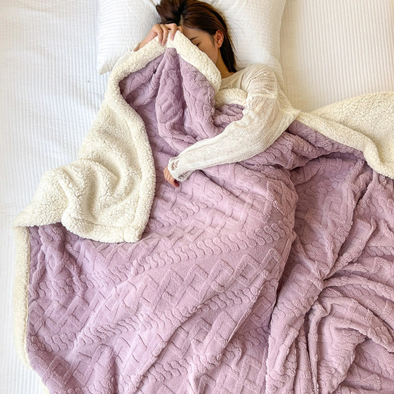 Elegant Solid Color Polyester Blanket