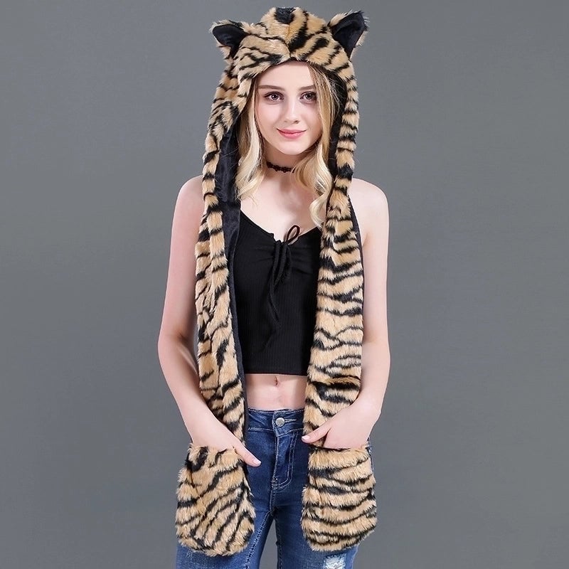 Unisex Fashion Solid Color Imitation Fur Winter Scarves