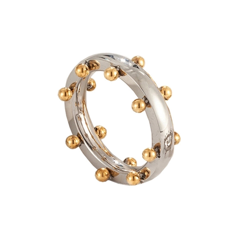 Streetwear Geometric 304 Stainless Steel Mixed Metal Plating Rings