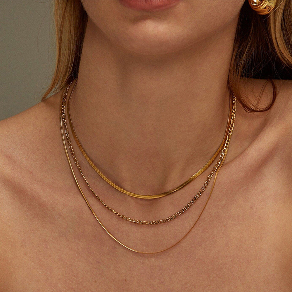Stainless Steel Stacking Necklace Titanium Steel Jewelry Clavicle Chain