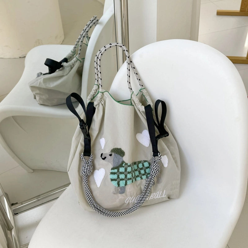Women's Large Nylon Animal Vintage Style Classic Style Square String Handbag