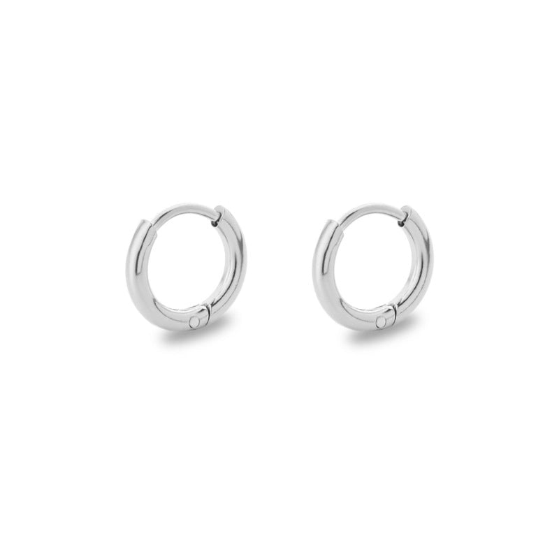 Minimalist Solid Color Stainless Steel Hoop Earrings 1 Pair