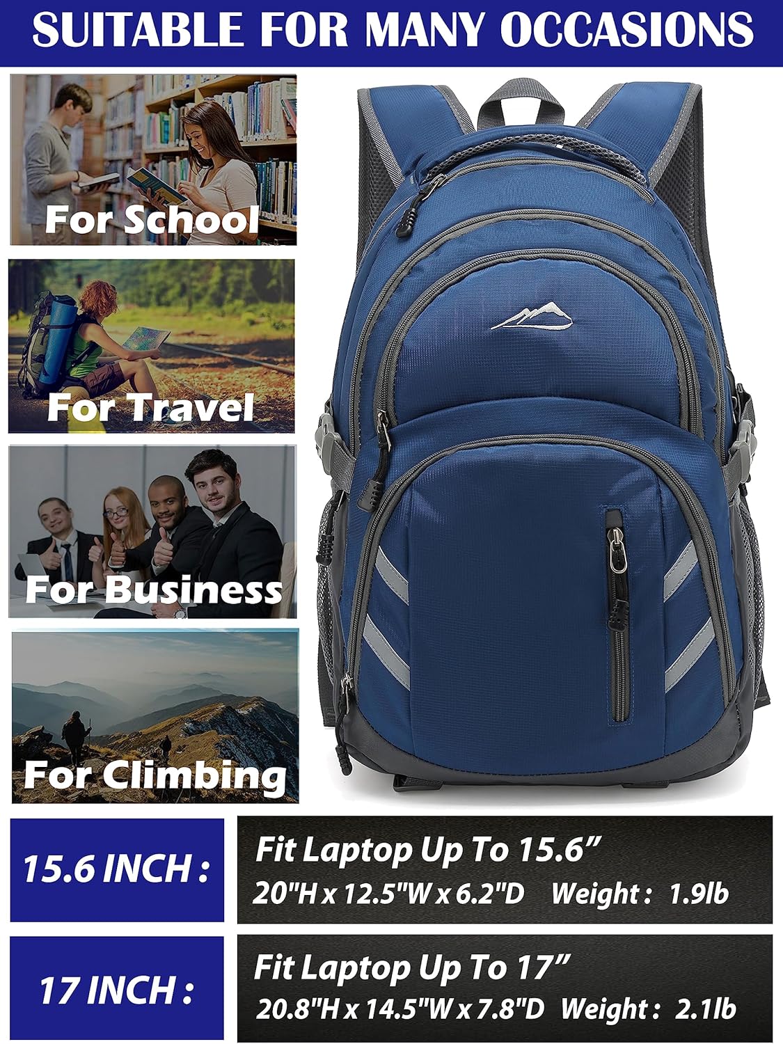 ProEtrade Backpack Bookbag for College Laptop Travel,Fit Laptop Up to 15.6 inch with USB Charging Port Multi Compartment Anti theft, Gift for Women Men (Galaxy)