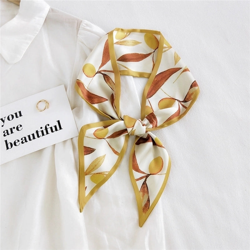 Fruit Printing Ribbon Silk Scarf