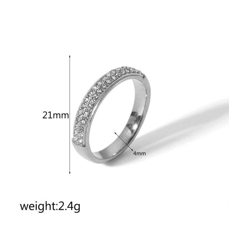 304 Stainless Steel 18K Gold Plated Minimalist Classic Style Plating Inlay Solid Color Zircon Rings