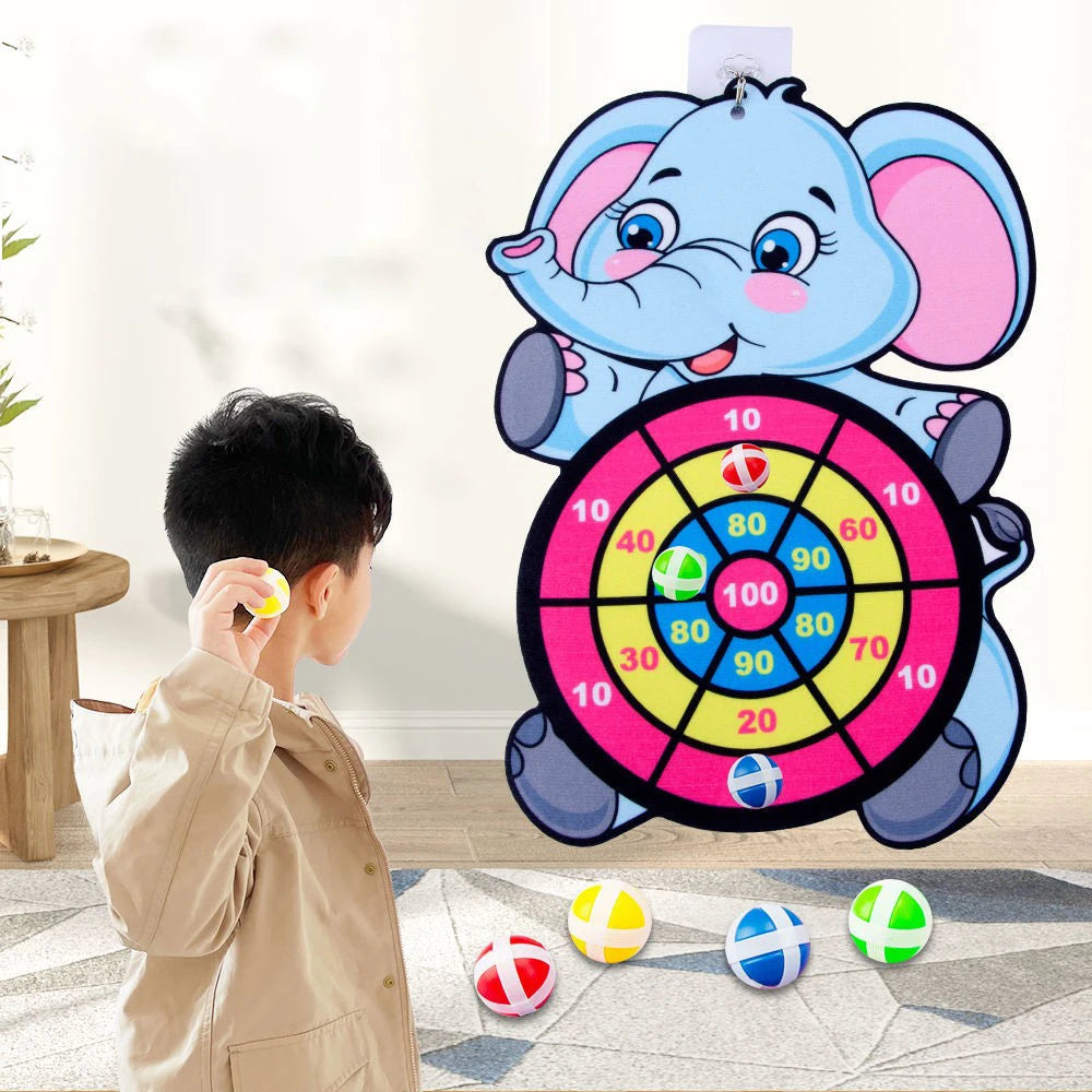 Ball Throwing Darts Game. Animal Shaped Wall Dart Ball Throwing. Indoor Play