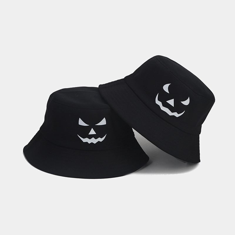 Women's Minimalist Solid Color Printing Flat Eaves Bucket Hat