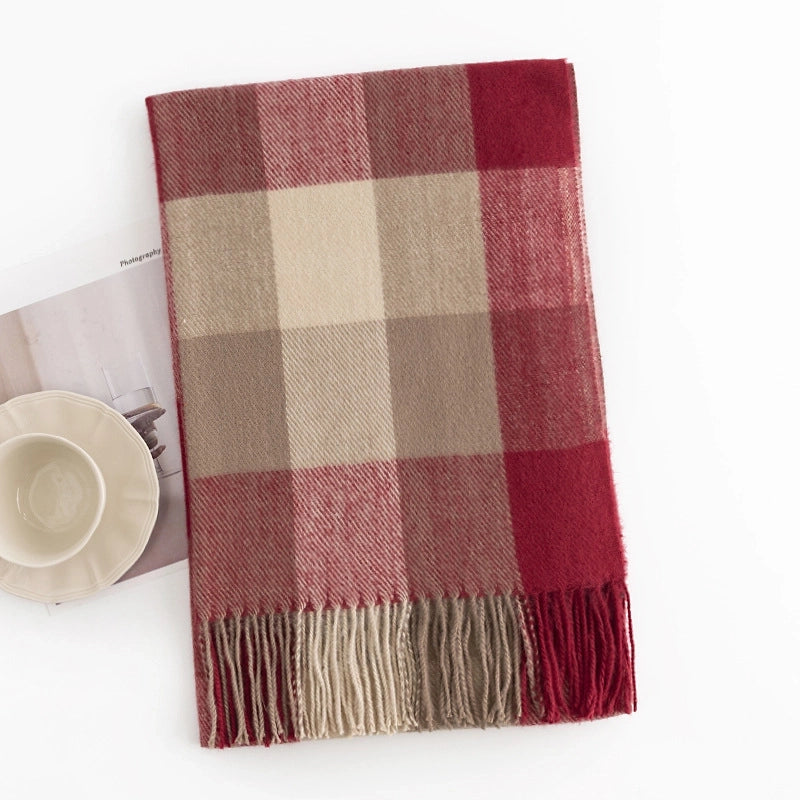 Unisex Casual Lattice Imitation Cashmere Scarf