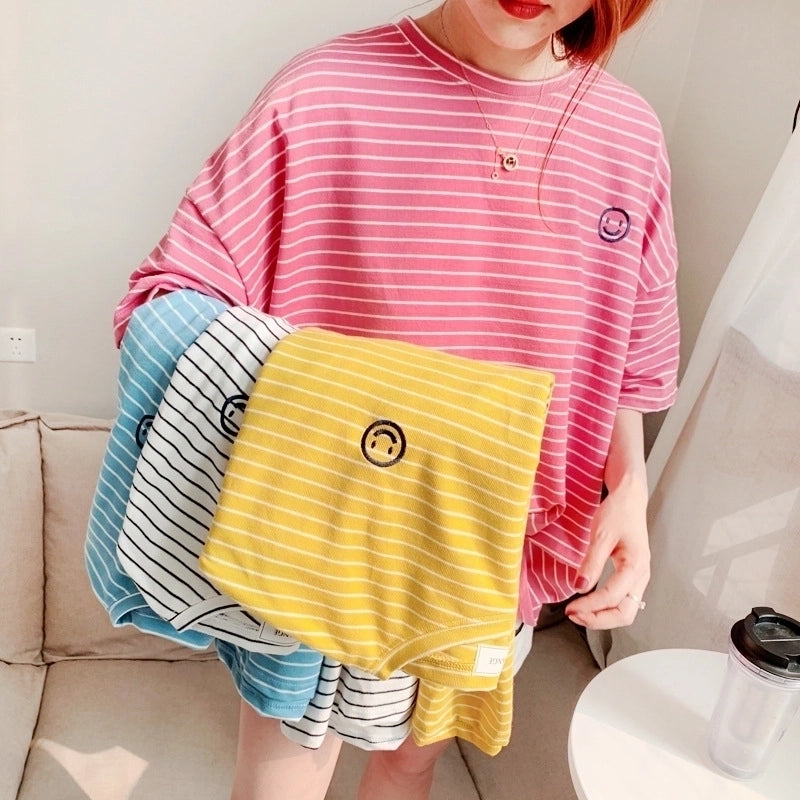 Summer Simple Color Block Striped Pet Cotton Shirt