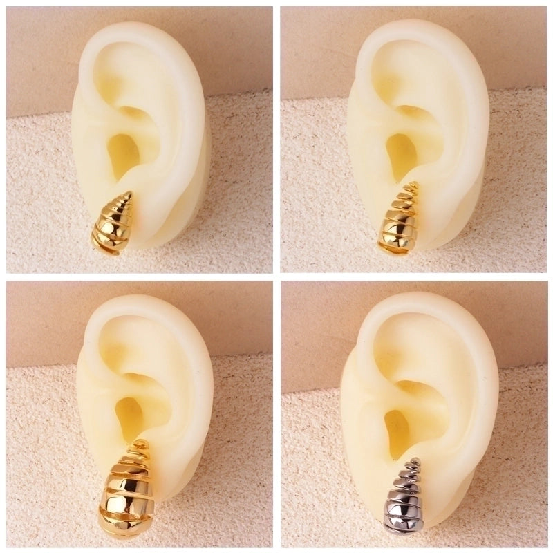 1 Pair Basic Minimalist Geometric Plating Copper Ear Studs