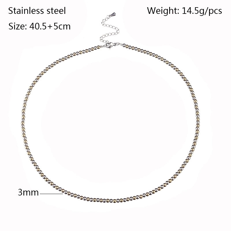 Modern Style Round Stainless Steel Necklace